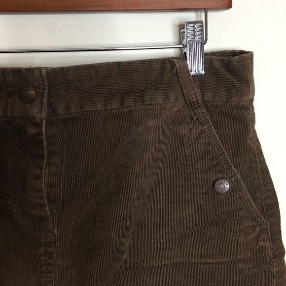 J. Crew 6 Corduroy olive green button front skirt - Picture 1 of 5